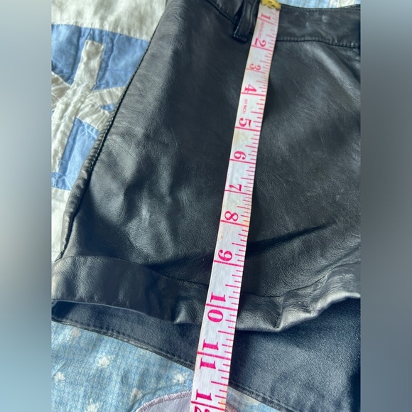 H&M Womens Black Faux Leather Party Shorts Emo Punk Goth 4 - Picture 5 of 9